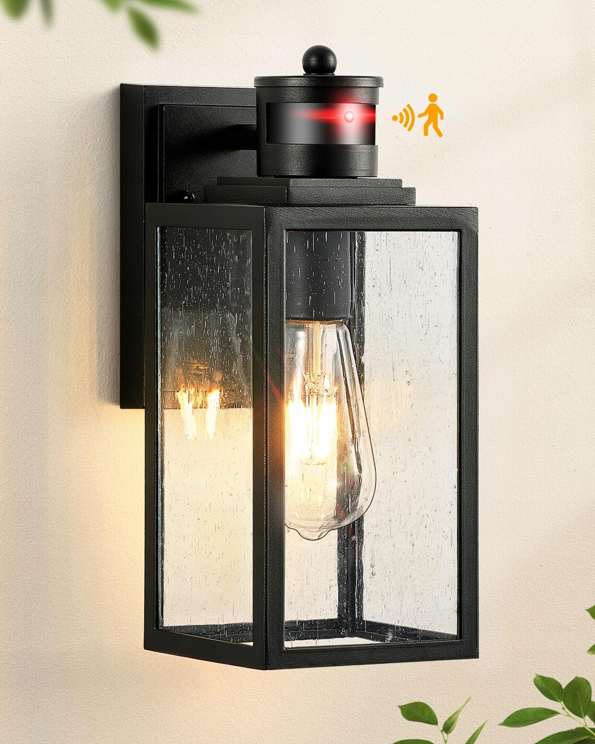 VIANIS Moderne Buitenlamp Bewegingsmelder Zwart E27