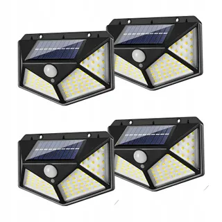HQYNSS Solar Buitenlamp Bewegingsmelder 100 LED IP65 4 Stuks