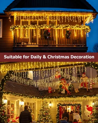 BOWFAR Lichtketting Buiten 15m 600LED Kerstverlichting Balkon — miniatuur 7