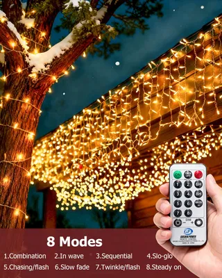 BOWFAR Lichtketting Buiten 15m 600LED Kerstverlichting Balkon — miniatuur 2