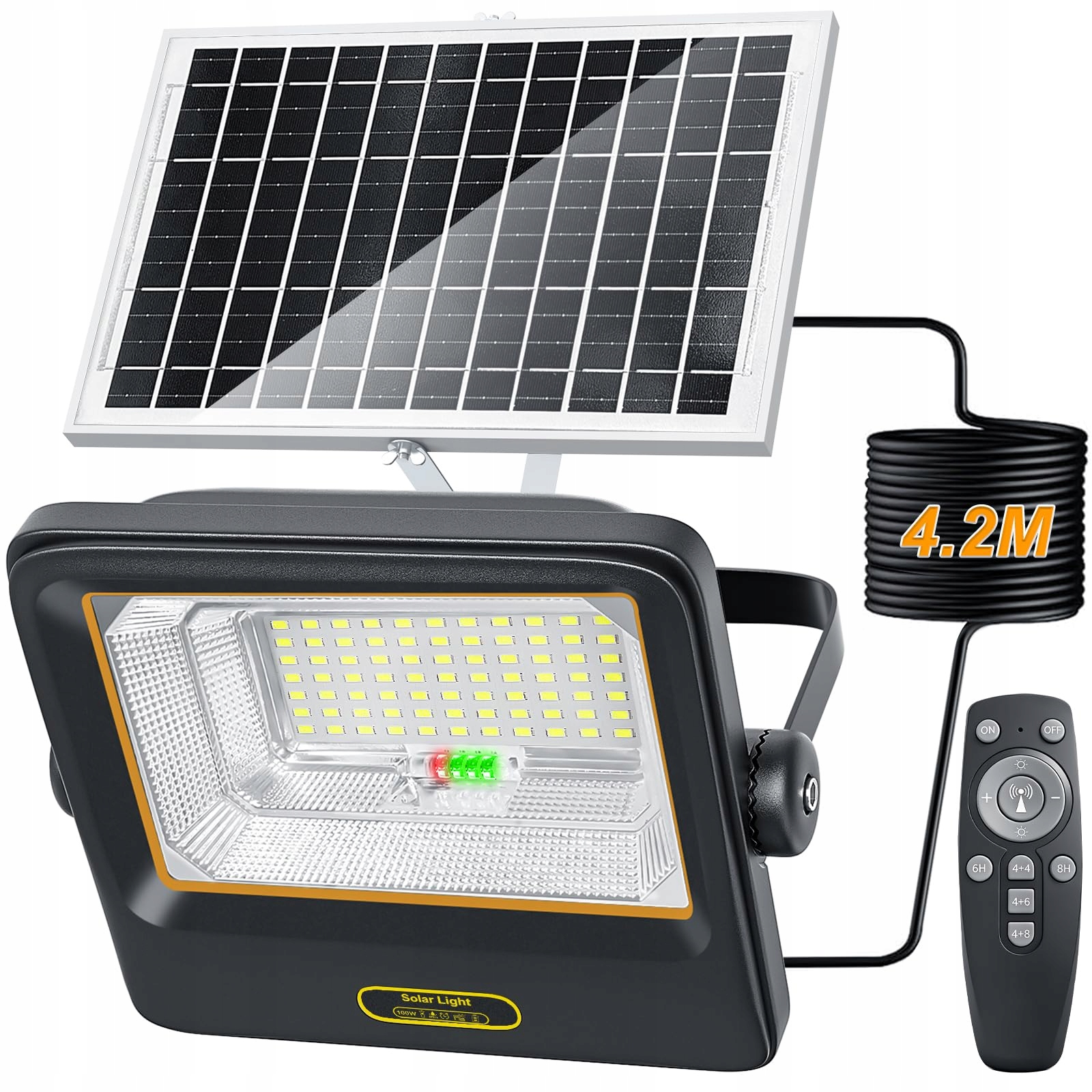 BOSITE Solar LED Schijnwerper Afstandsbediening 100W 8000mAh IP67