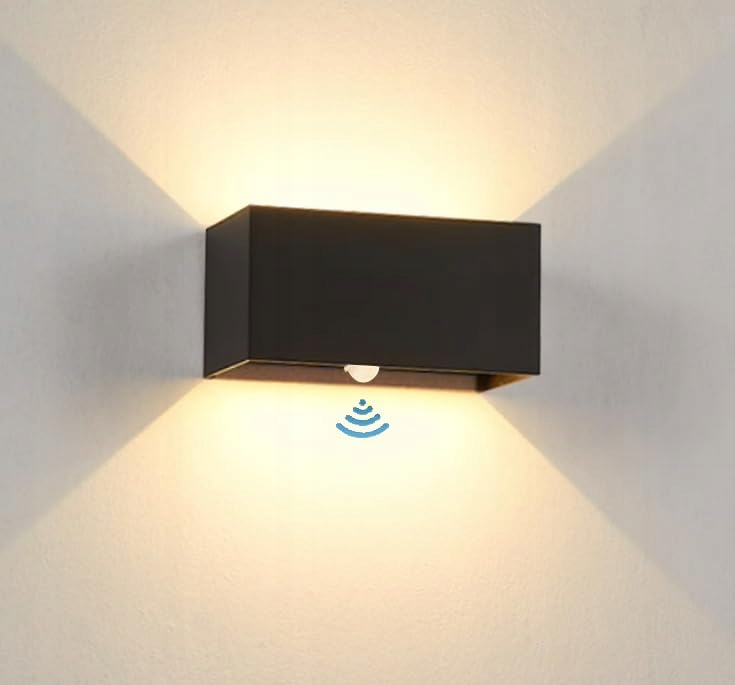 YOVUROND LED Wandlamp 20W Bewegingsmelder 3000K IP65 Verstelbaar Zwart