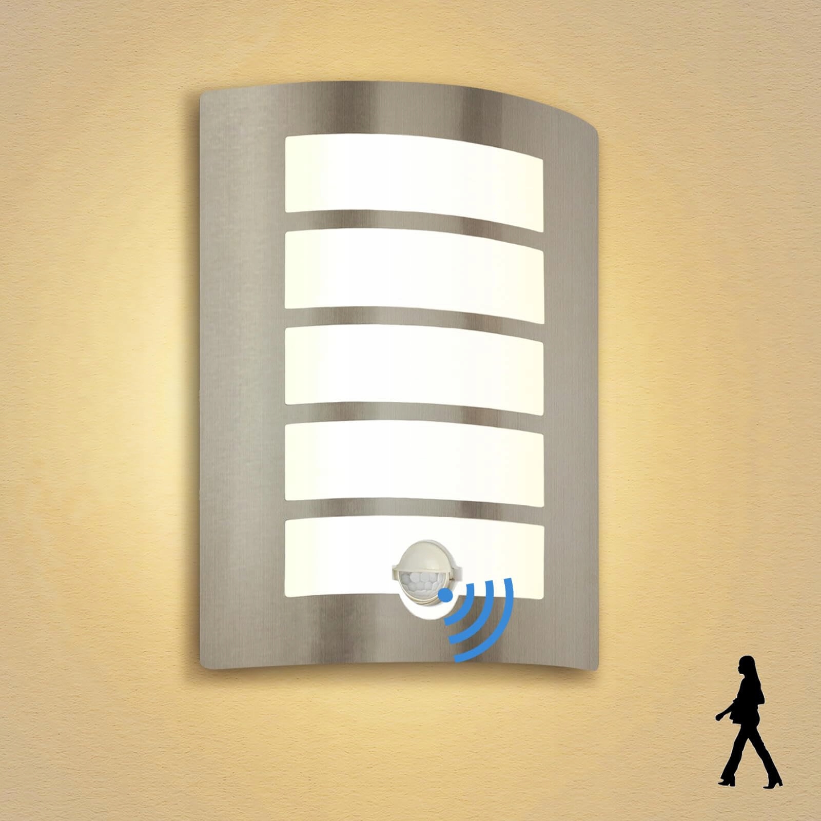 ALLESGUTE LED Buitenlamp Bewegingsmelder E27 IP44 12W 1200lm Warmwit