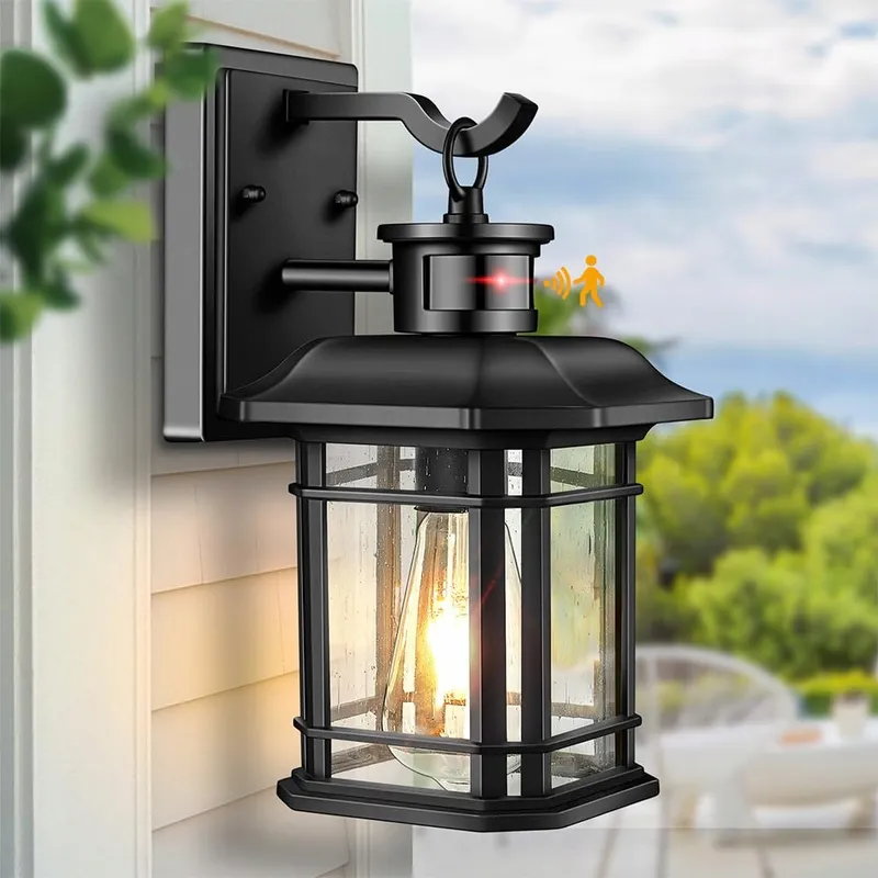 VIANIS Wandlamp Bewegingsmelder Aluminium Zwart — foto 1