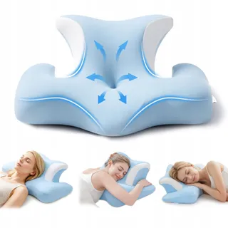 COSYLAND Orthopedisch Kussen Memory Foam Zijslapers Hemelsblauw