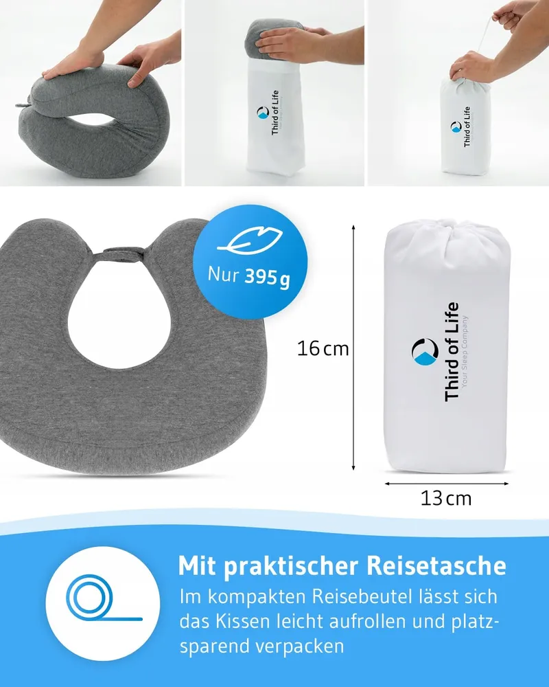 RONDAR Orthopedisch Nekkussen Memory Foam Vliegtuig Auto — foto 6