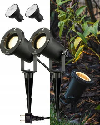 SLV NAUTILUS XL Set 2 Buitenlamp Tuin Terras IP65 GU10 Zwart — miniatuur 1