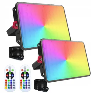 INDMIRD RGB LED Schijnwerper 200W Set 2 Afstandsbediening IP66