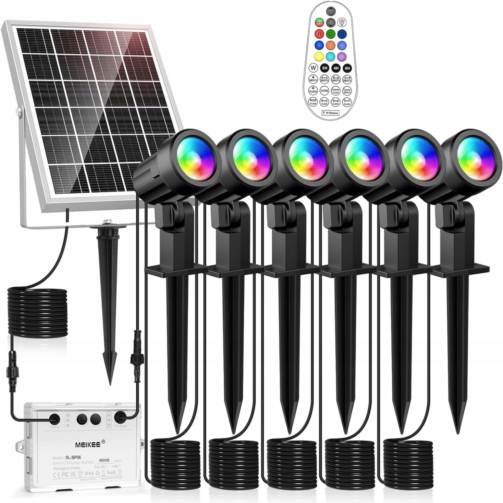MEIKEE Solar Tuinspot RGB 6-in-1 LED Waterdicht