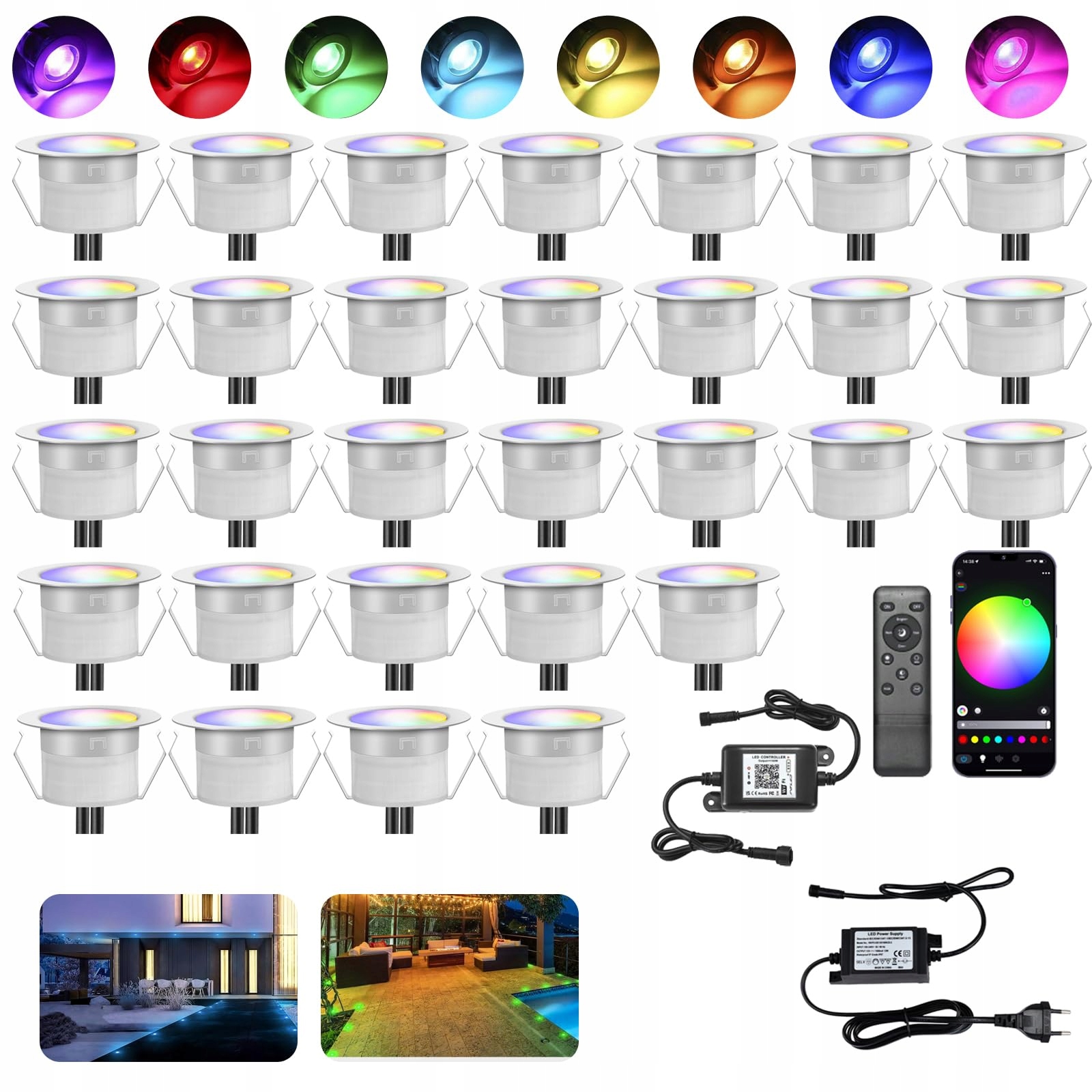LED Grondspot RGBW 31mm 12V IP67 Terras