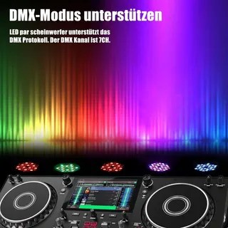 ZHENNBY Par Podiumlicht 36 LED RGB DMX Afstandsbediening 8 Stuks — miniatuur 5