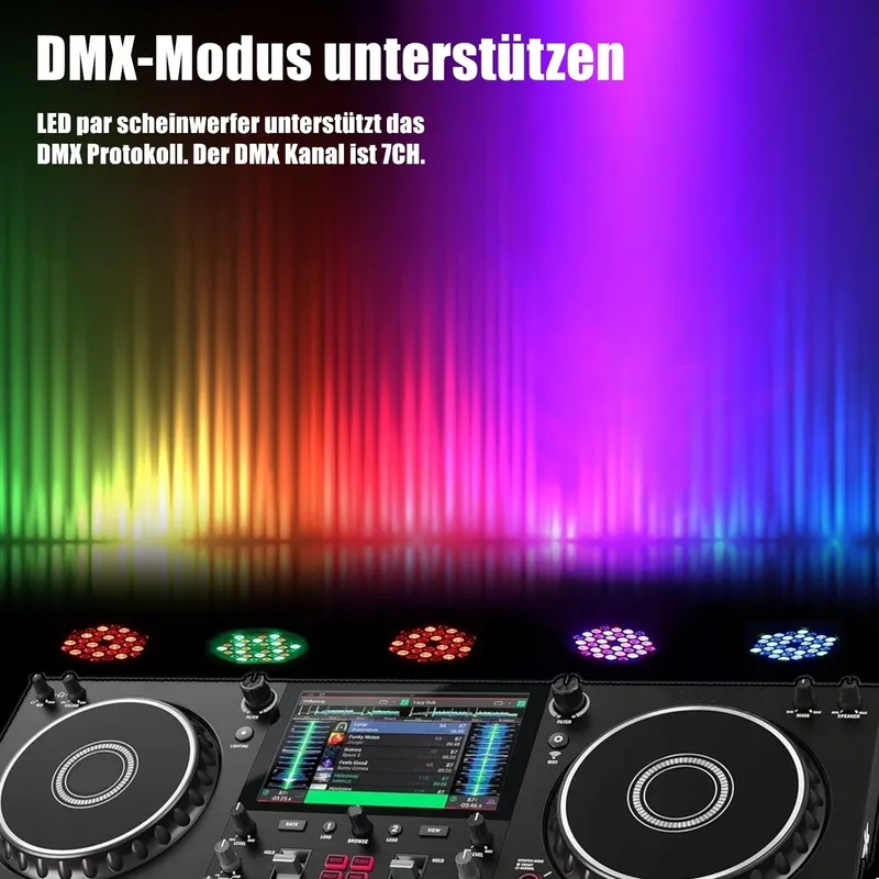 ZHENNBY Par Podiumlicht 36 LED RGB DMX Afstandsbediening 8 Stuks — foto 5