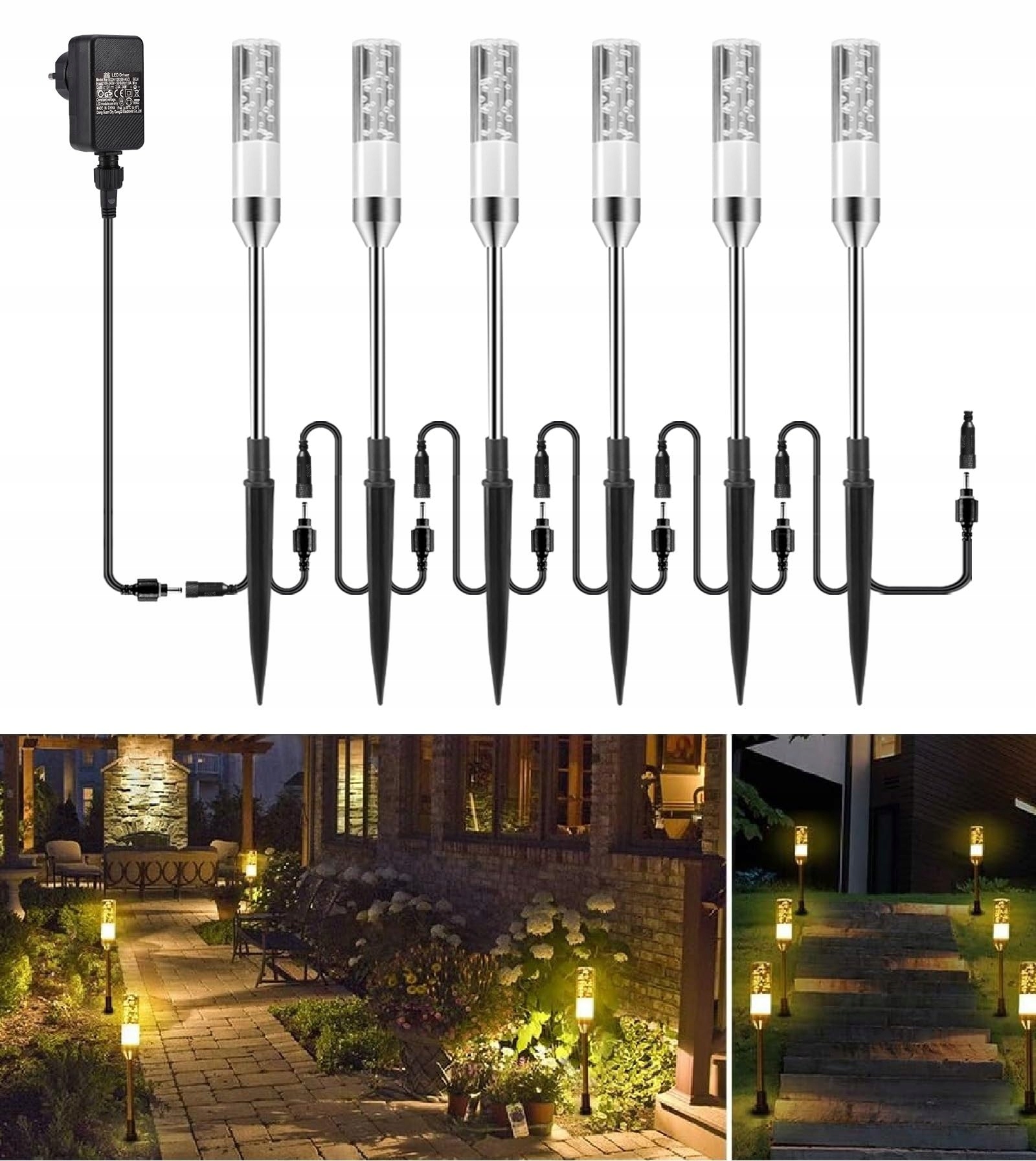 ECOWHO Set 6 LED Tuinverlichting IP65 Waterdicht