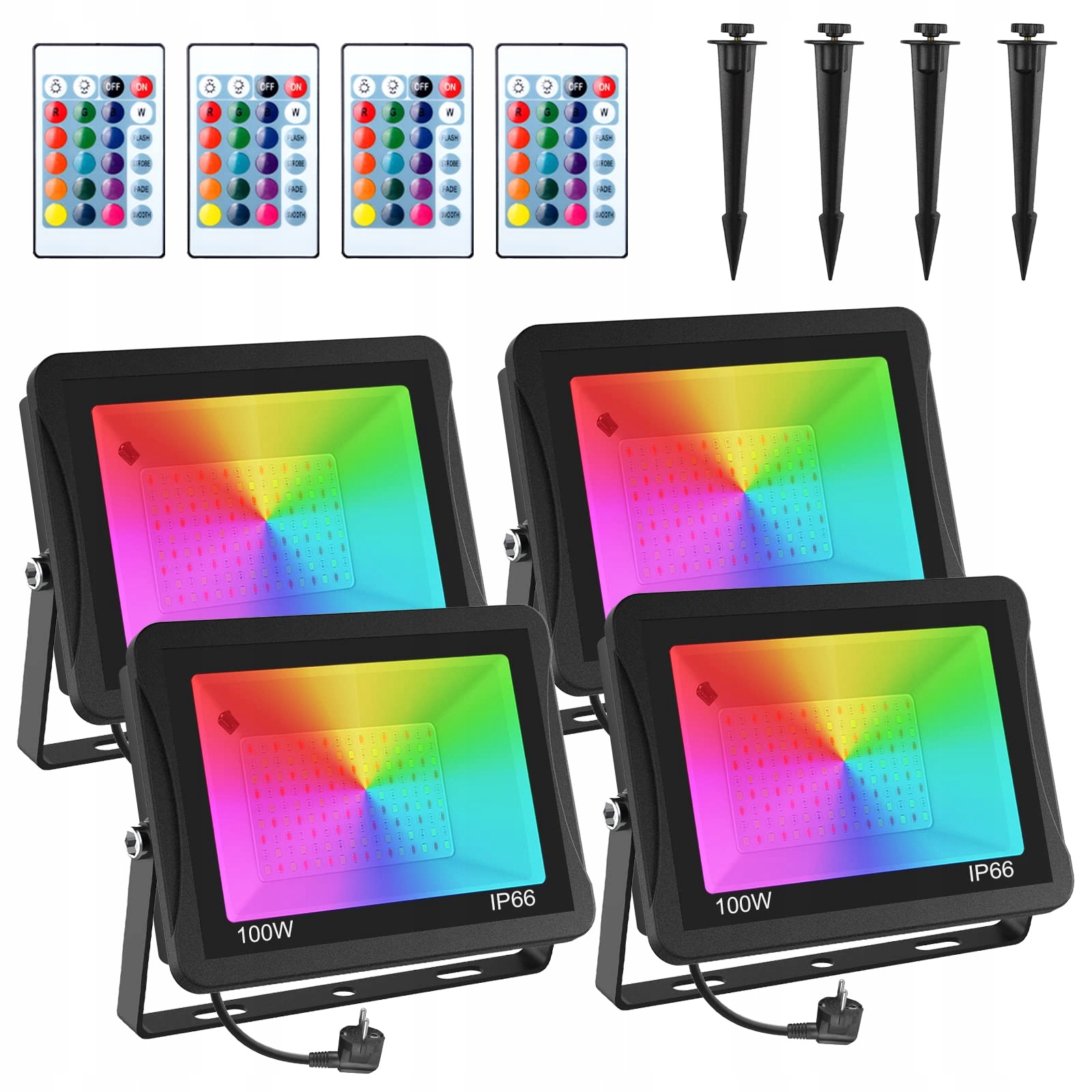 T-SUNUS RGB LED Schijnwerper 100W 16 Kleuren IP65 Waterdicht