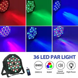 LED Par Schijnwerper 36 LED 72W RGB DMX512 Afstandsbediening — miniatuur 2