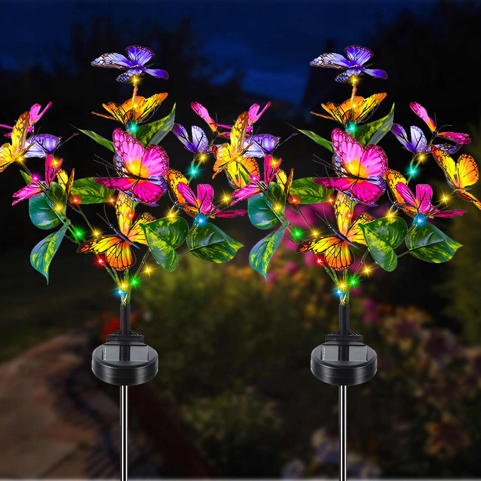 Vlinder LED Zonnelamp Set 2 IP65 Waterdicht Balkon Terras