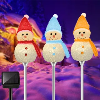 LED Solar Kerstverlichting Sneeuwpop Tuin Terras 3 Stuks