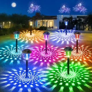 BUCASA Zonnelamp RGB Tuin Automatisch Waterdicht