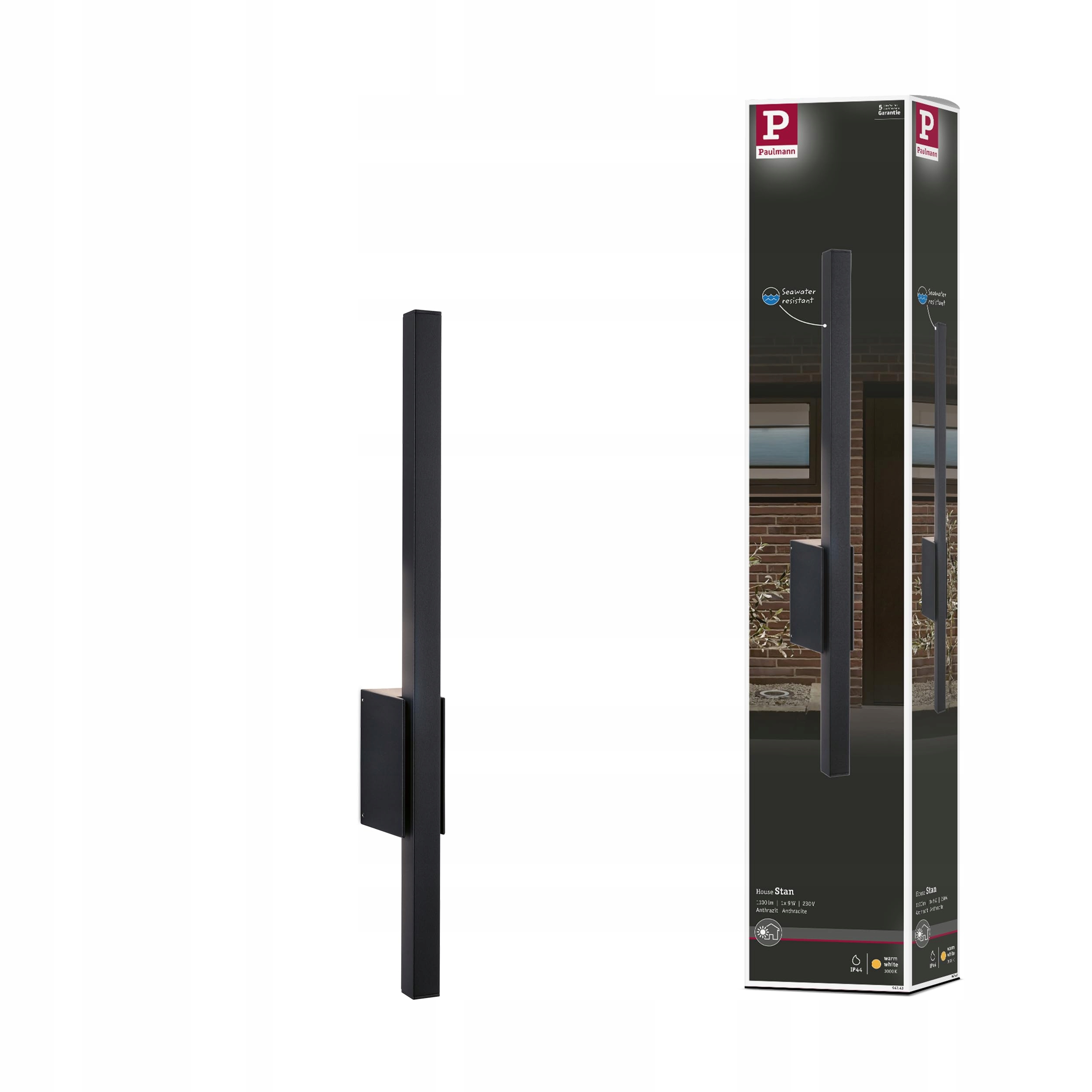 PAULMANN Stan LED Buitenwandlamp IP44 600mm 3000K 9W