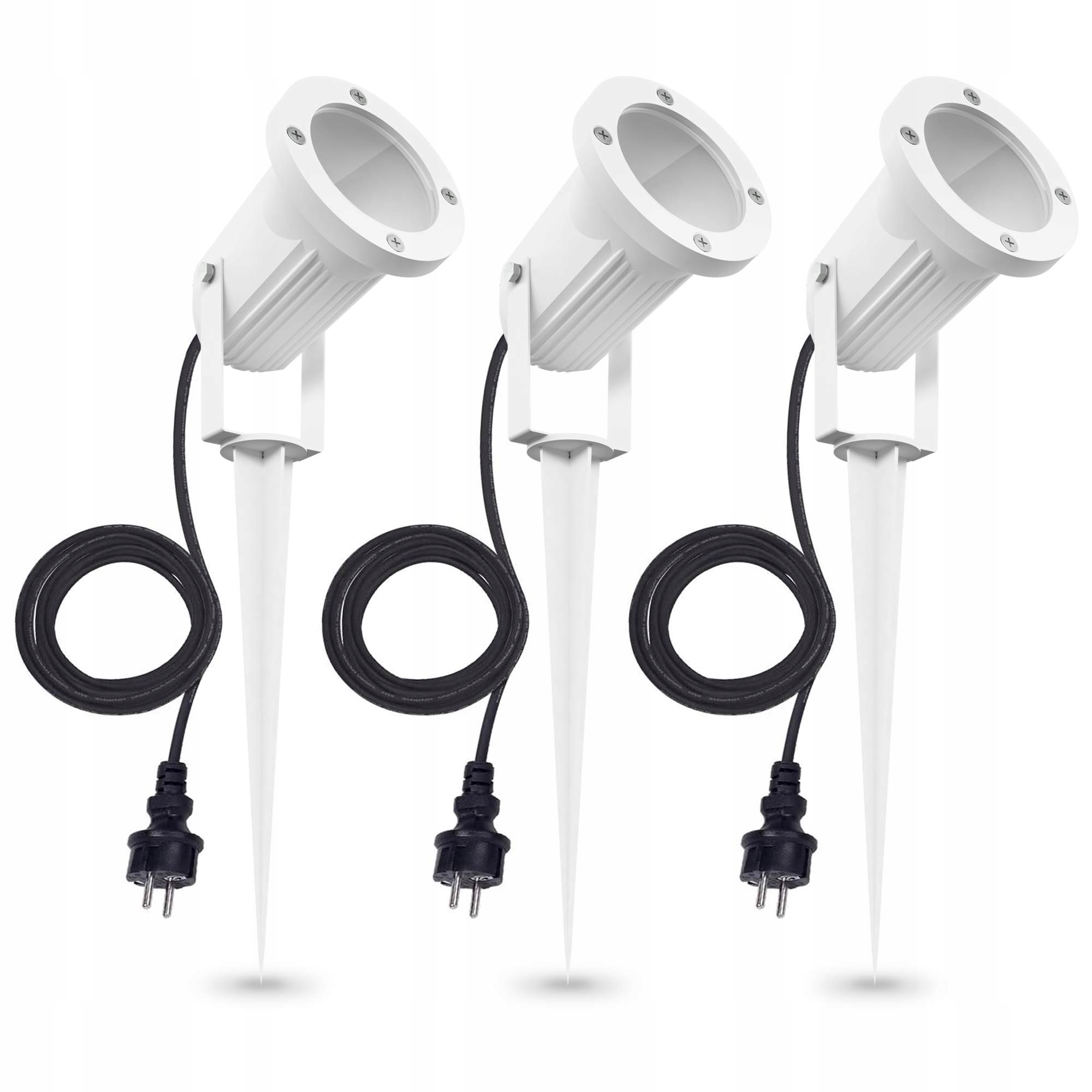 LINOVUM CARI Set 3 Tuinspots Wit GU10 IP65 Kabel 2m