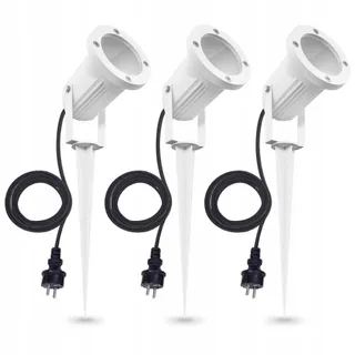 LINOVUM CARI Set 3 Tuinspots Wit GU10 IP65 Kabel 2m