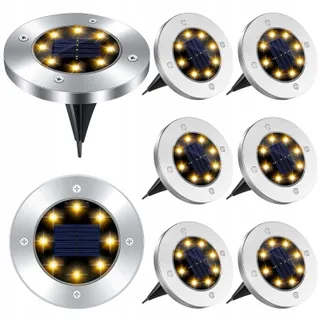MKITNVY Zonnelamp Grondspot 8 Stuks LED IP65 Warmwit