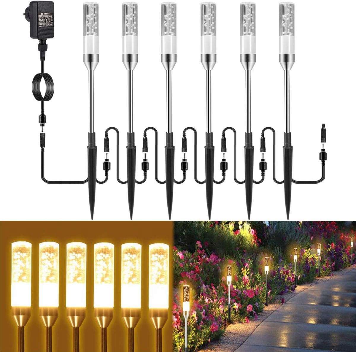 B-RIGHT Set 6 Tuinlamp Stekker IP65 570LM 2700K