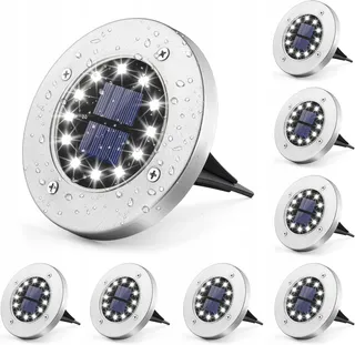 GIGALUMI Zonnelamp Grondspot 12 LED 8 Stuks Waterdicht