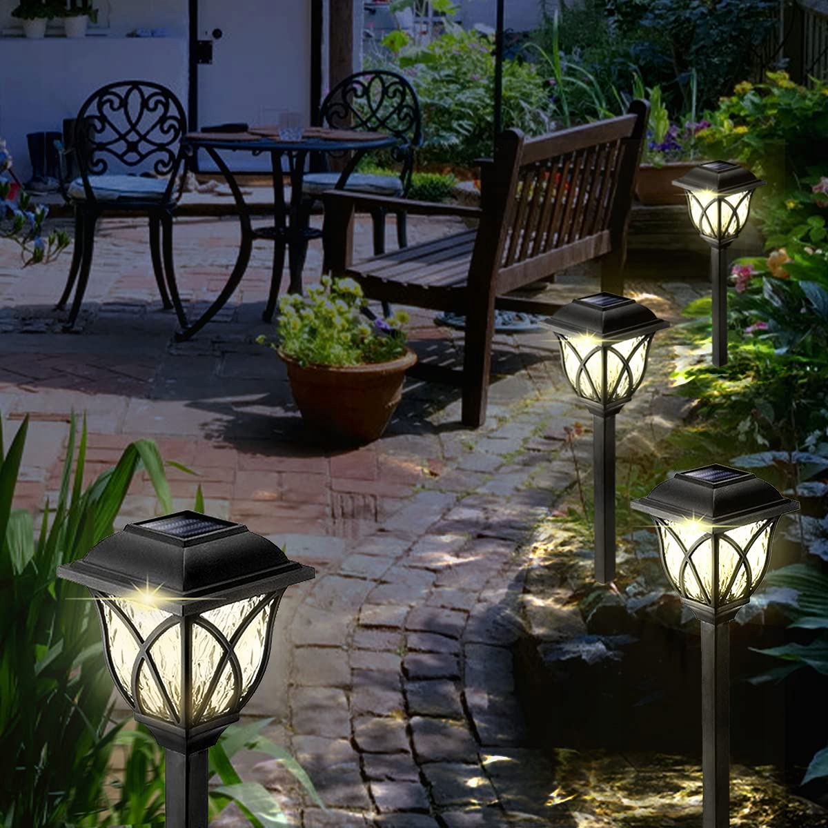 GÖRVITOR Zonnelamp Tuin 6 Stuks LED Warmwit IP44