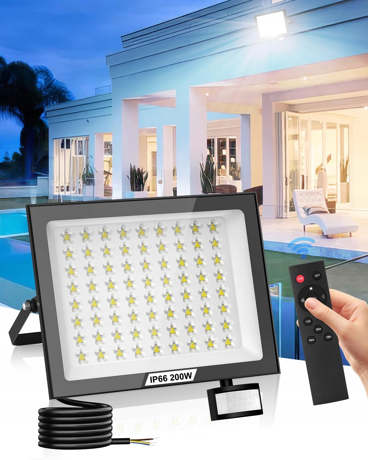 BELLANNY LED Schijnwerper Bewegingsmelder 200W 20000LM IP66