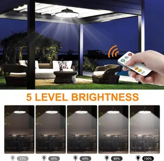 LINKE Solar Hanglamp Bewegingsmelder 76 LED Verstelbaar — miniatuur 5