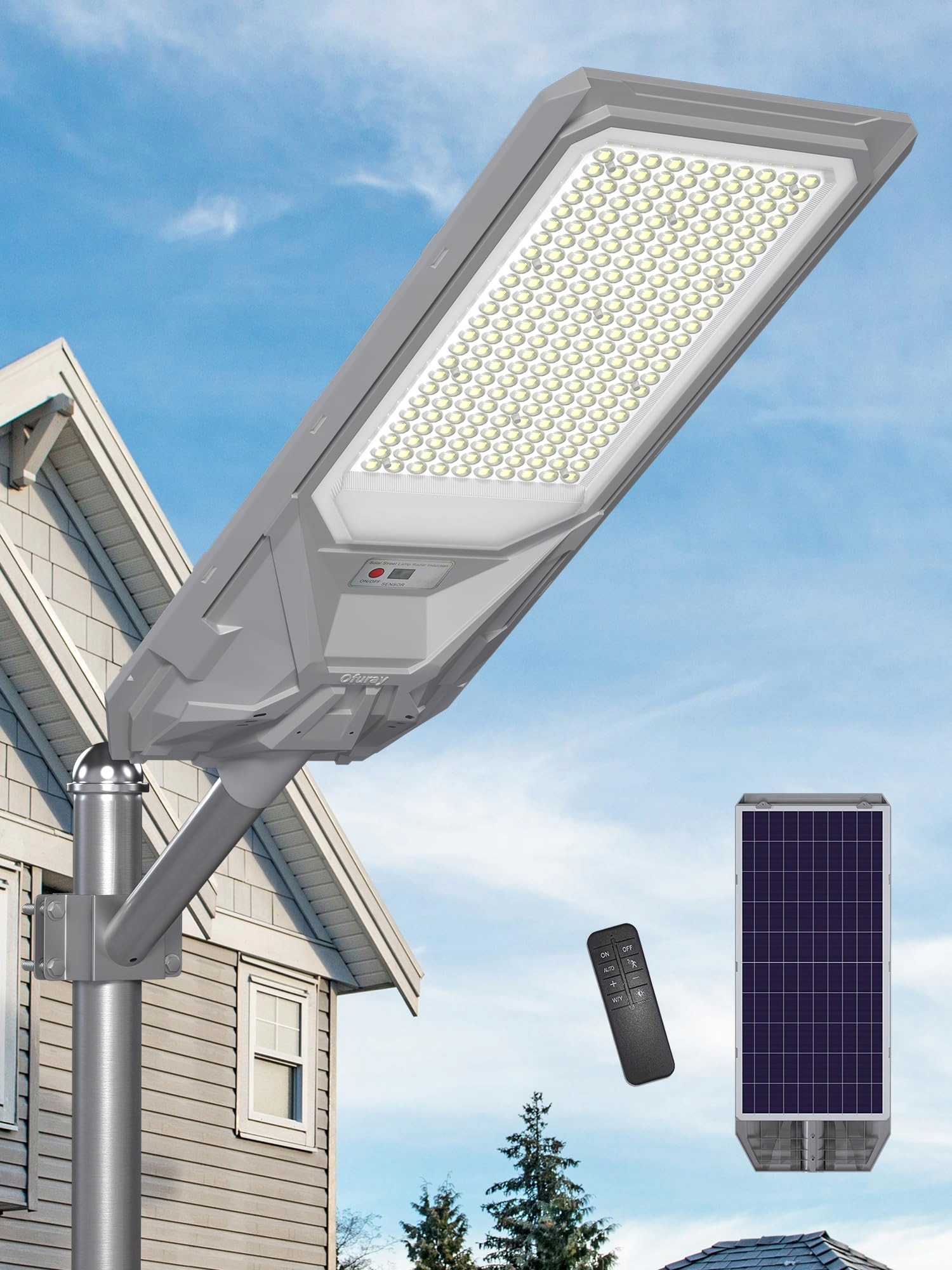 OFURAY SFL-OLL-Max Solar Straatlantaarn Bewegingsmelder 6500K IP67