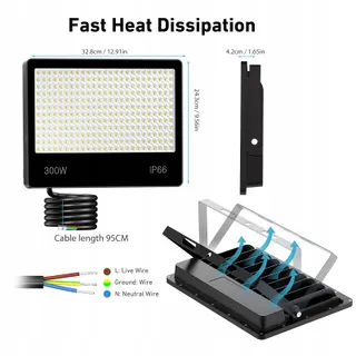 LED Schijnwerper 300W 2 Stuks 30000LM 6500K IP66 — miniatuur 4