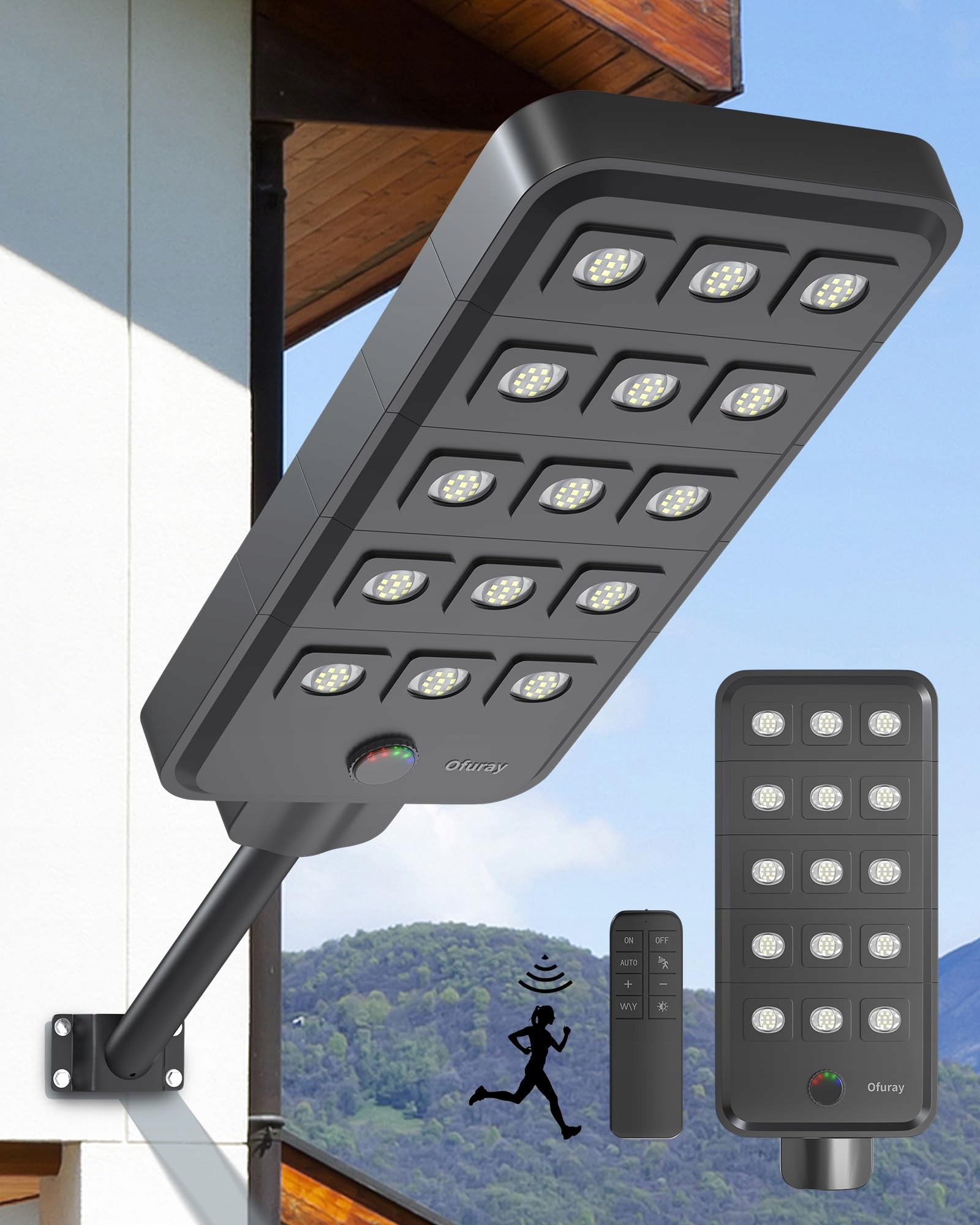 OFURAY Solar Straatlantaarn 150 LED 6500K IP67