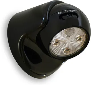 AURAGLOW Draadloze LED Batterij Bewegingsmelder Zwart