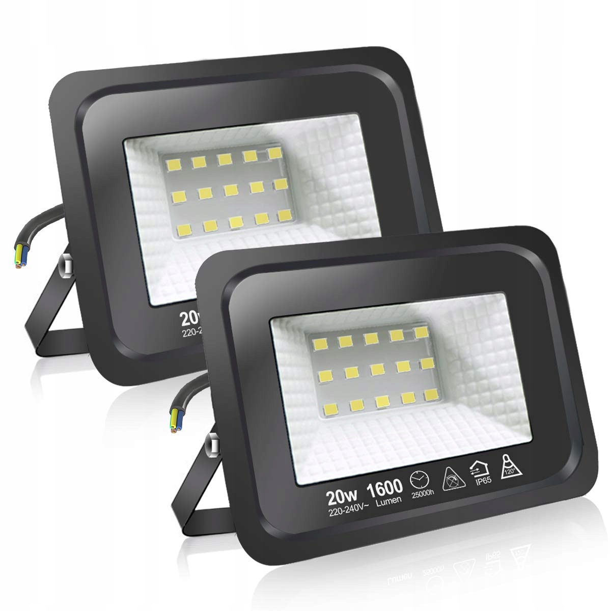 EXTRASTAR LED Schijnwerper 20W Super Fel IP65 6500K 2 Stuks