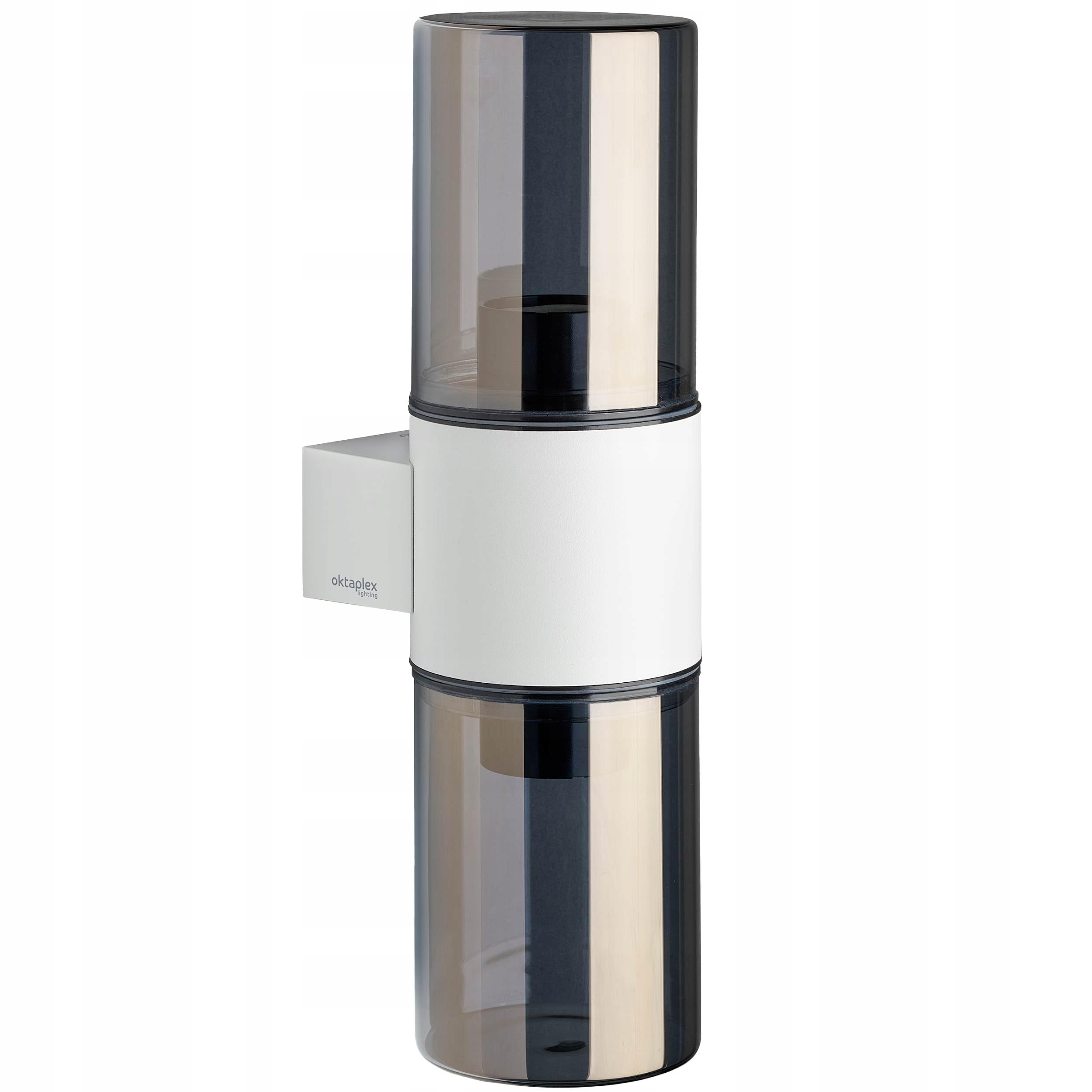 OKTAPLEX Puno Dos Buitenwandlamp IP44 E27 Rookglas Wit