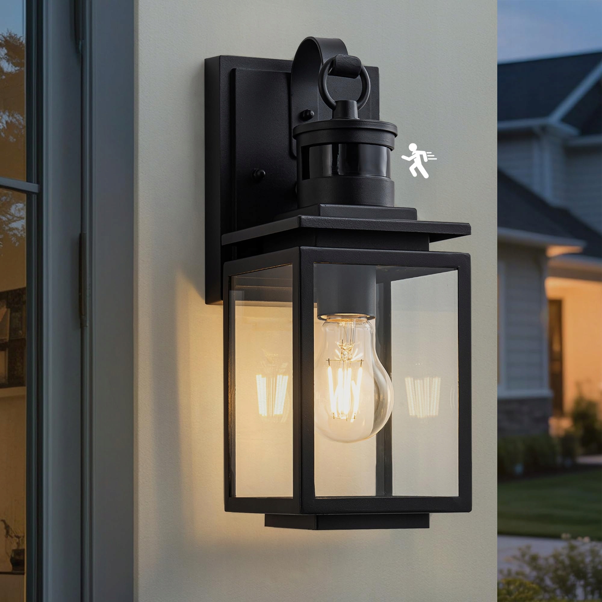 FTL Buitenwandlamp Bewegingsmelder E27 Waterdicht Zwart