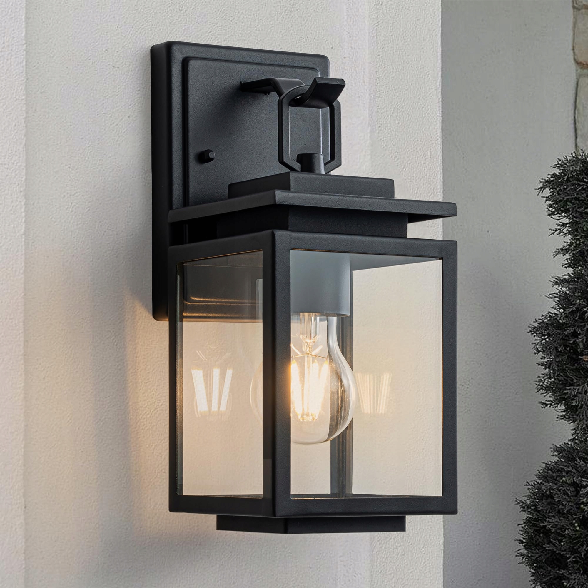 FTL Buitenwandlamp E27 Helder Glas IP44 Zwart