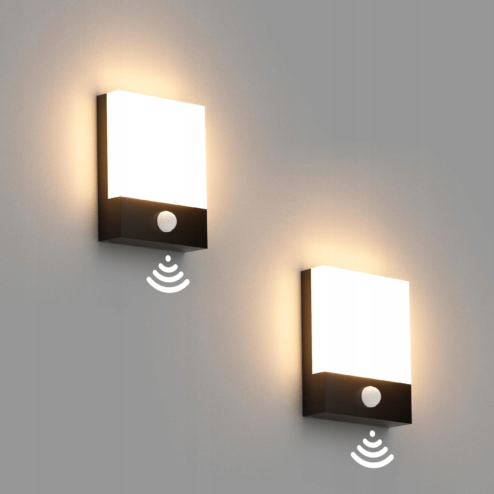 KLIGHTEN LED Buitenwandlamp Bewegingsmelder 24W IP65 Warmwit 3000K