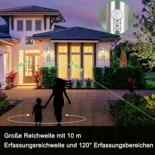 QFZWJ Buitenlamp Bewegingsmelder RVS IP44 E27 — miniatuur 2