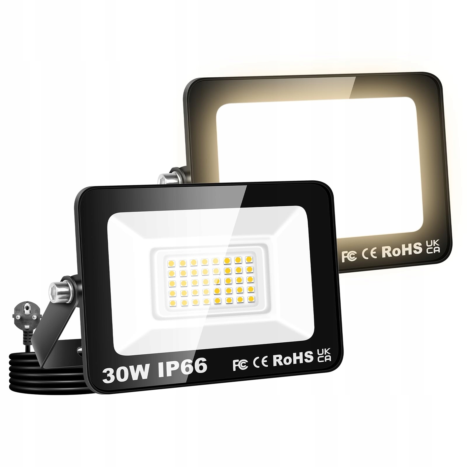 WILLPOWER 2x LED Schijnwerper 30W 3000LM 3000K IP66