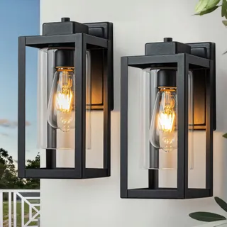 FTL Set 2 Moderne Buitenwandlamp IP44 Mat Zwart