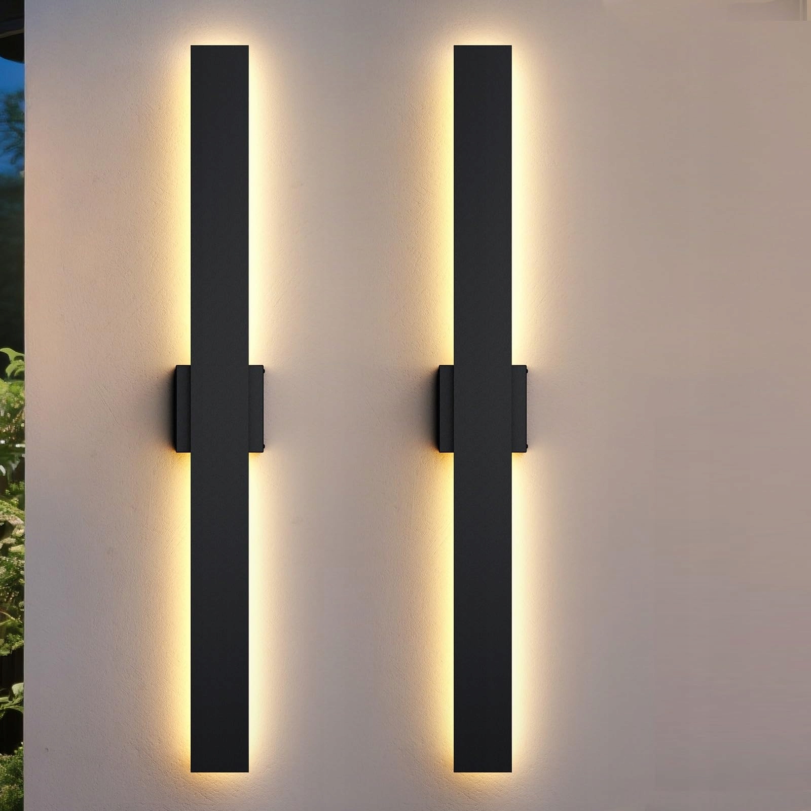 ZIHOI Set 2 Moderne Buitenwandlamp IP65 Zwart Dimbaar