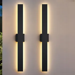 ZIHOI Set 2 Moderne Buitenwandlamp IP65 Zwart Dimbaar