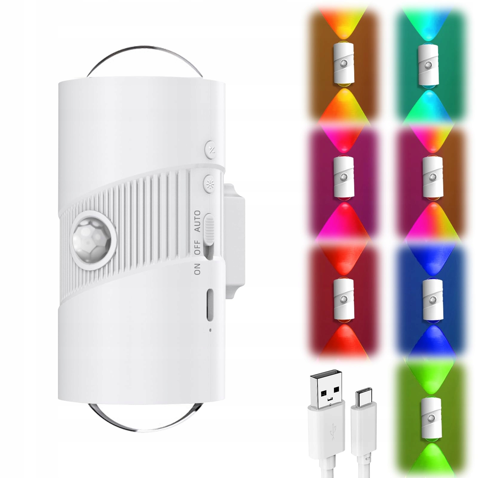 L.STARRYISLAND LED Wandlamp Bewegingsmelder RGB Dimbaar Draadloos