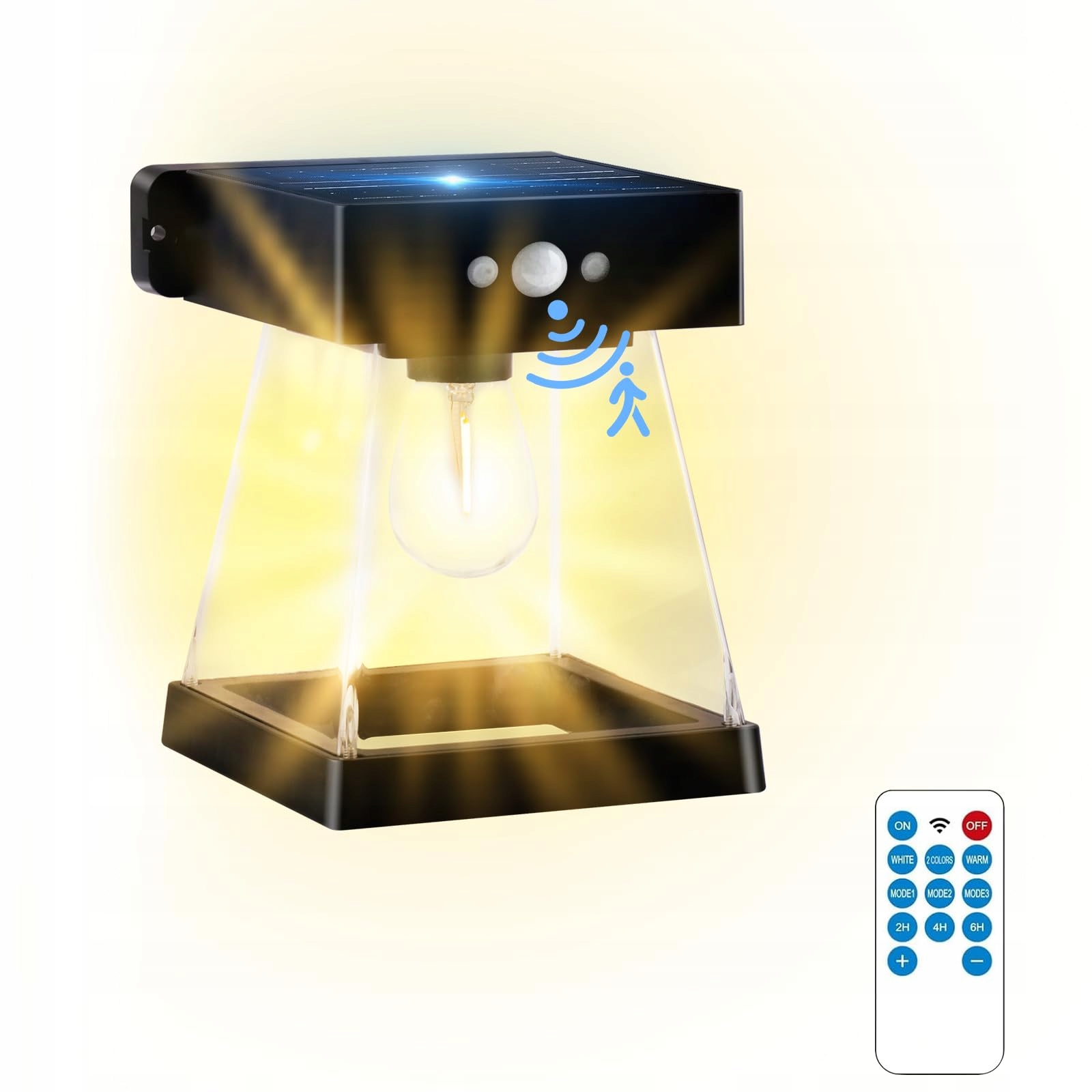 BOSITE Solar Wandlamp Bewegingsmelder Afstandsbediening IP65