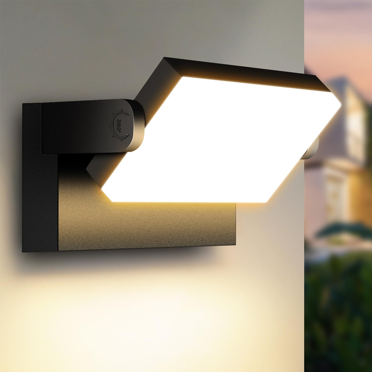 KINGWEN LED Buitenlamp 40W 3000K Draaibaar IP65 Zwart