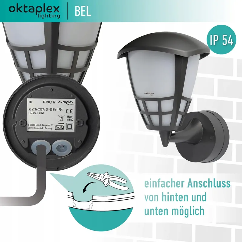 OKTAPLEX BEL Buitenlamp Antraciet E27 IP54 230V — foto 5