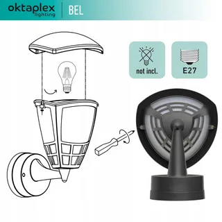 OKTAPLEX BEL Buitenlamp Antraciet E27 IP54 230V — miniatuur 2